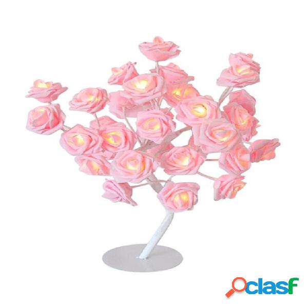 Criativo Subiu Luzes Da Corda Candeeiro de Mesa Night Light