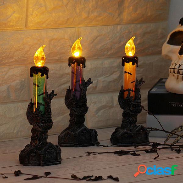 Halloween Caveira Suporte de mão esquelética LED velas e