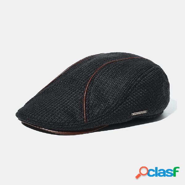 Malha masculina Chapéu acolchoada boina quente casual