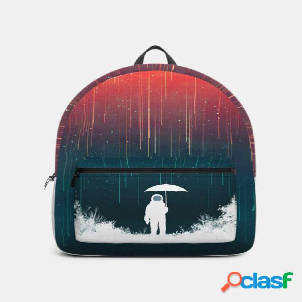 Mens Cotton Astronaut Colorful Planet Print Mochila de chuva