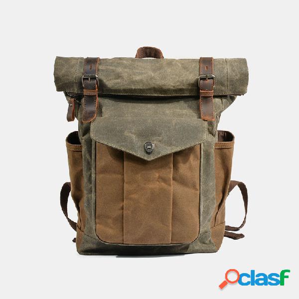 Mochila de viagem multifuncional Couro Genuíno para homem