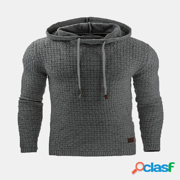 Moletom Jacquard Casual Esportivo Masculino Cor Sólida