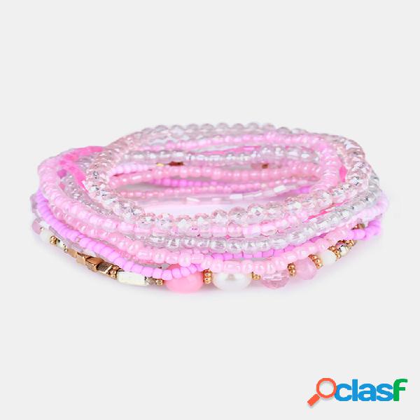 Pulseira feminina Bohemian Beads Multicamada Praia