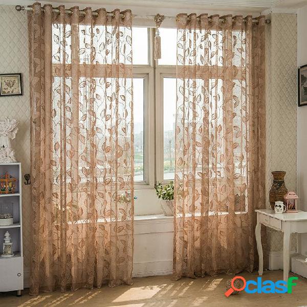 2 Painel Respirável Half Black-out Voile Sheer Cortinas