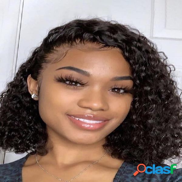 Afro Pequeno Curly Peruca Feminino Curly Comprimento Médio