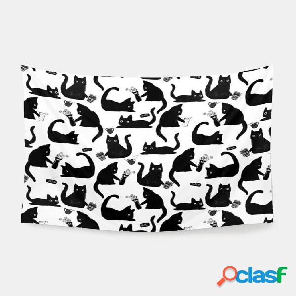 Black Cat Padrão Tapeçaria Art Home Decoration Decoração