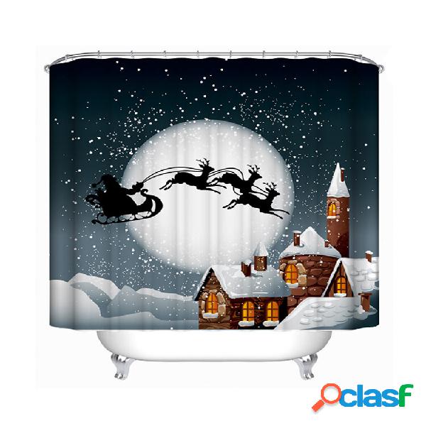 Cortina de chuveiro à prova d'água de Natal de 180x180 cm