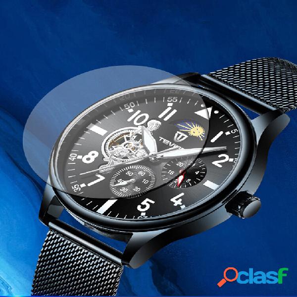 Full Metal Caso Dial 24 horas Automático Mecânico Watch