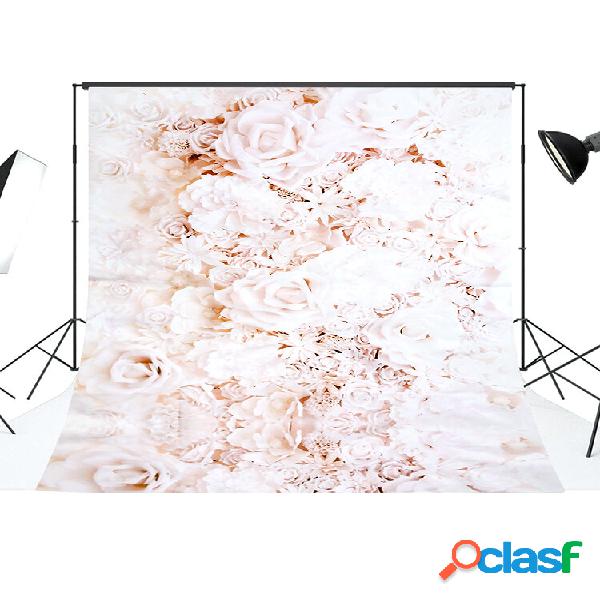 Fundos de fotografia de flores rosas de 3x5 pés de estúdio