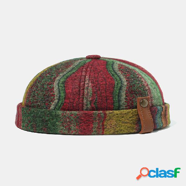 Homens e mulheres Multicolor Caveira Caps Listrado Pelúcia
