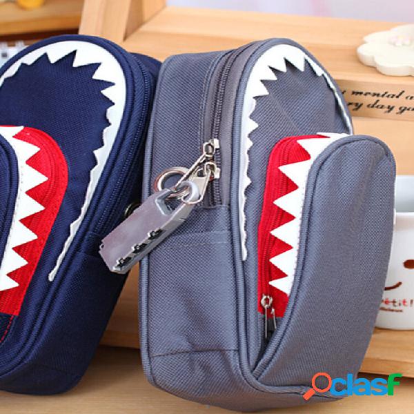Lápis escolar de grande capacidade Creative Shark Caso com