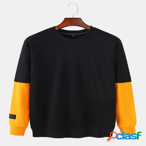 Macacão de algodão patchwork masculino mangas soltas