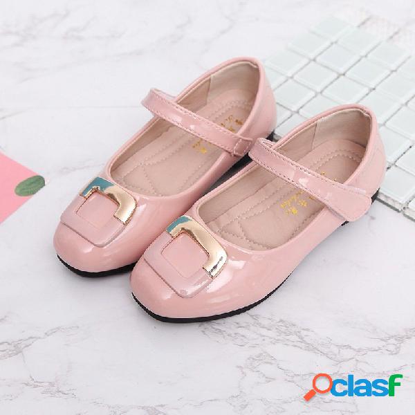 Meninas Square Decor Gancho Loop elegante Mary Jane Shoes