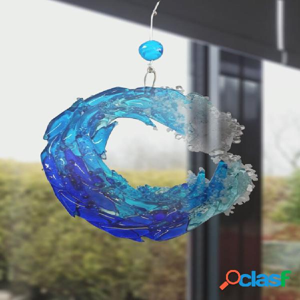 1 PC Resinaa Transparente Ocean Wave Enfeites Pendurado Na