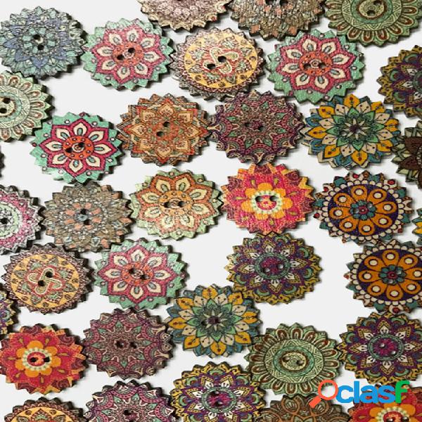 100 Pcs Estilo Retro Sun Flower Bohemian Botões Clássico