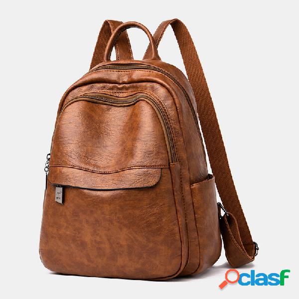 Bolsa para mochila feminina Soft couro bolsa anti-roubo para