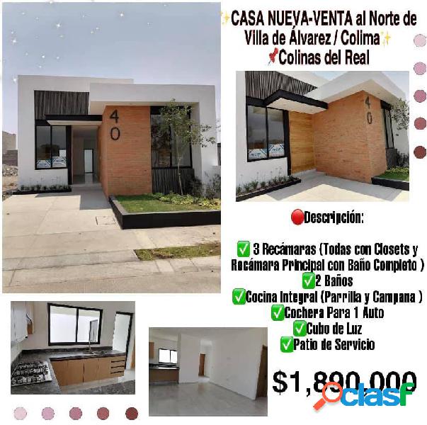 CASA NUEVA EN VENTA EN COLINAS DEL REAL VILLA DE ALVAREZ