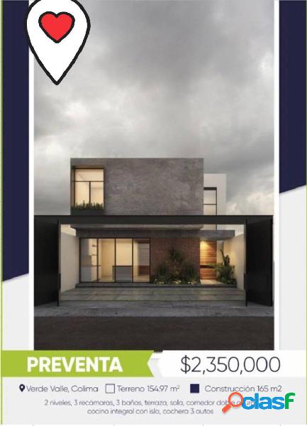 HERMOSA CASA EN PREVENTA EN RESIDENCIAL VALLE VERDE COLIMA