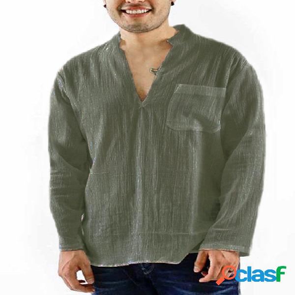 INCERUN Masculino Fino Soft Algodão Casual Pulôver de