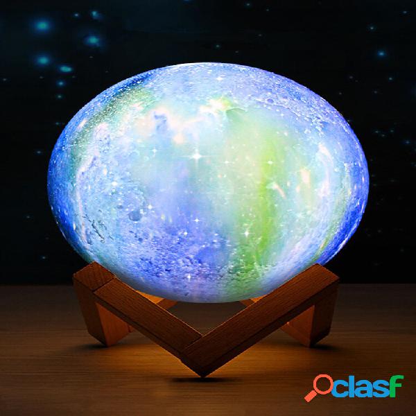 Impressão 3D Moon Lamp Space LED Night Light Controle