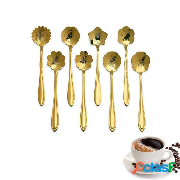 KCASA KC-FS04 Forma de Flor de Ouro Aço Inoxidável Café
