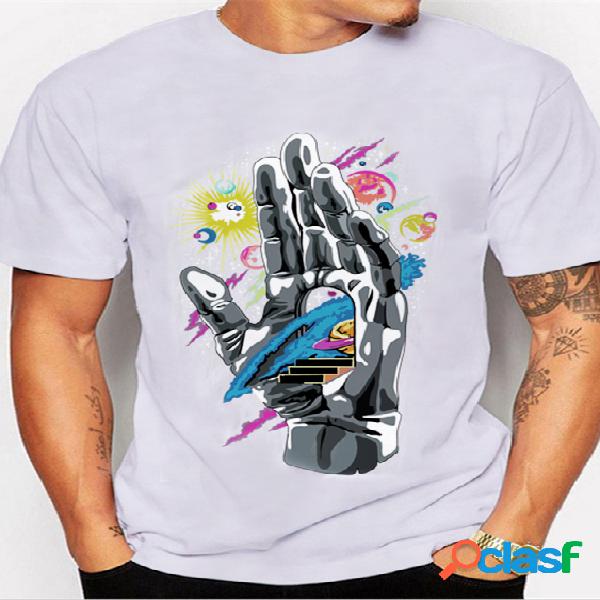 Masculino SummerCasual Algodão Soft T-shirt com estampa