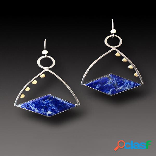 Mulheres Trapezoidal Vintage Brincos Lapis Pingente Brincos