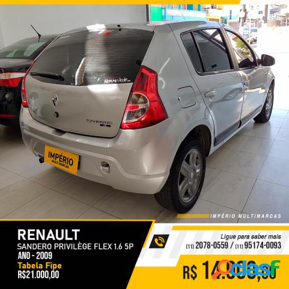 RENAULT SANDERO PRIVILEGE HI-FLEX 1.6 16V 5P PRATA 2009 1.6