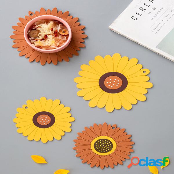 1 PC PVC Girassol Placemat Isolamento Copo Bebedouro