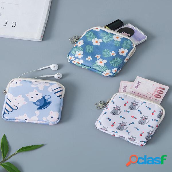 Algodão higiênico bonito Bolsa Armazenamento Bolsa Zíper