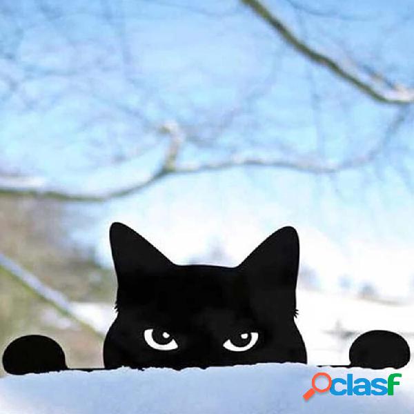 1 PC Acrílico Black Cat Hollow Peeping Forma Animal Jardim