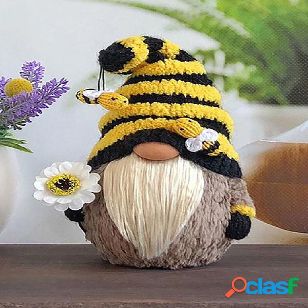 1 PC Bee Festival Faceless Creative Gnome Boneca Casal Elfo