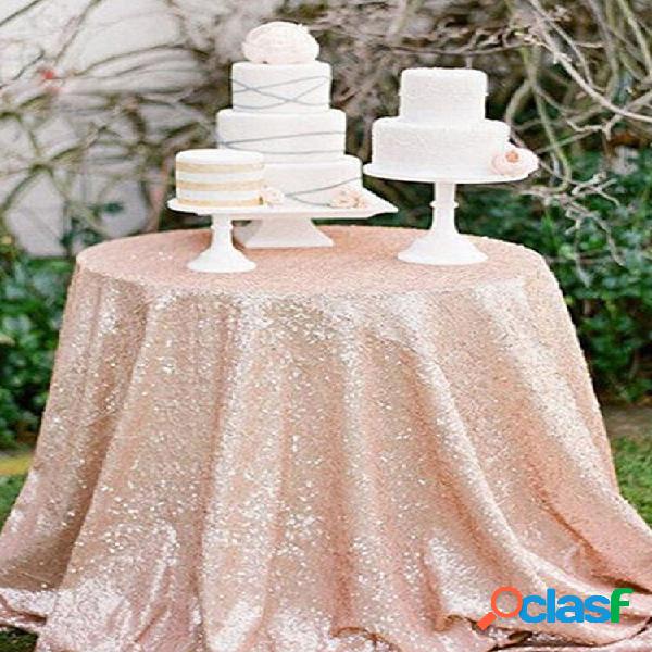 12''x120 '' Brilhante Rosa Ouro Shine Lantejoulas Toalha de