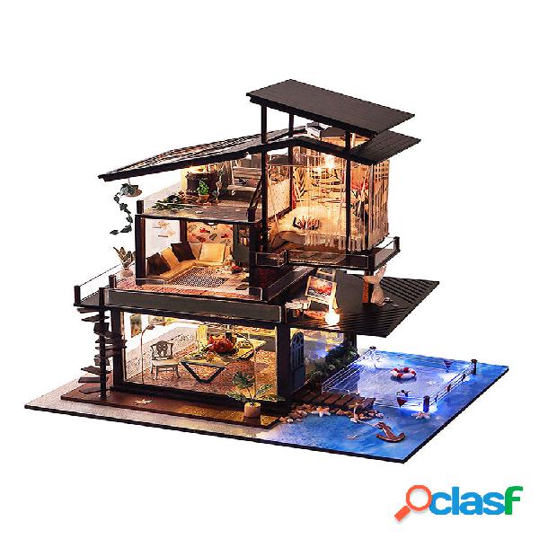 Casa de bonecas DIY Coastal Villa Casa de boneca Kit de