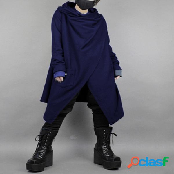 Casaco masculino estilo japonês Irregular, comprimento