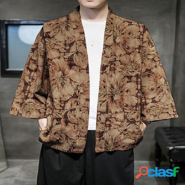Casaco protetor solar masculino casual estilo chinês Hanfu