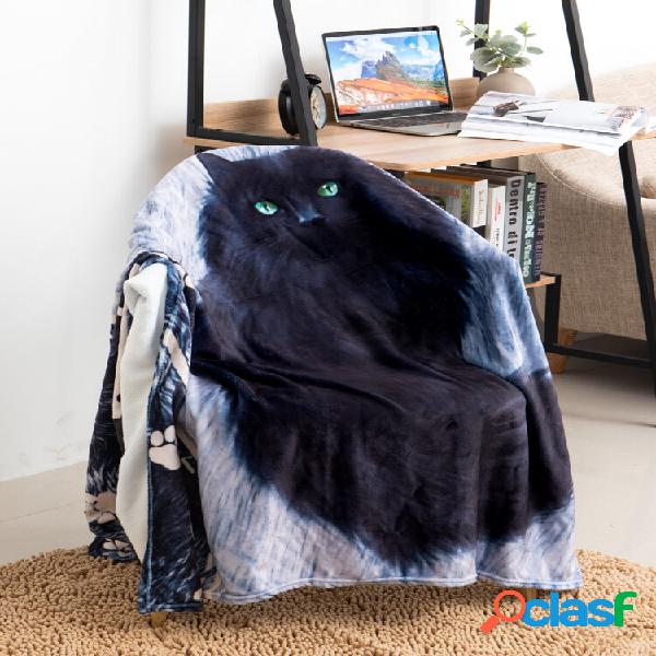 Cobertor Cat And Letter Padrão Coral Fleece Pausa para o