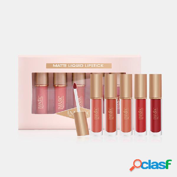 Conjunto de gloss labial fosco de veludo com 5 unidades à