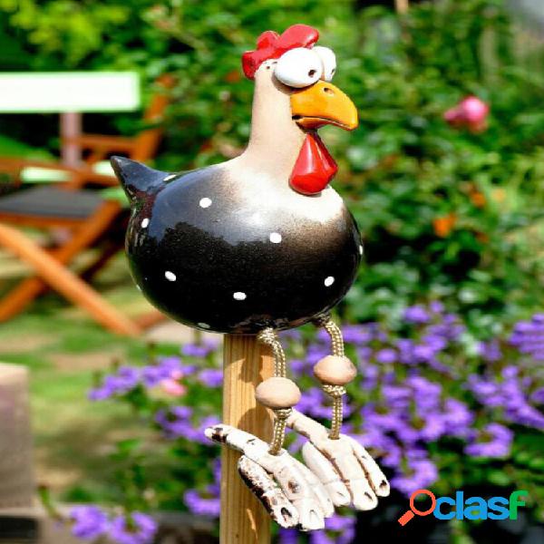Decoração de arte de quintal Frango Jardim Relvado Plug