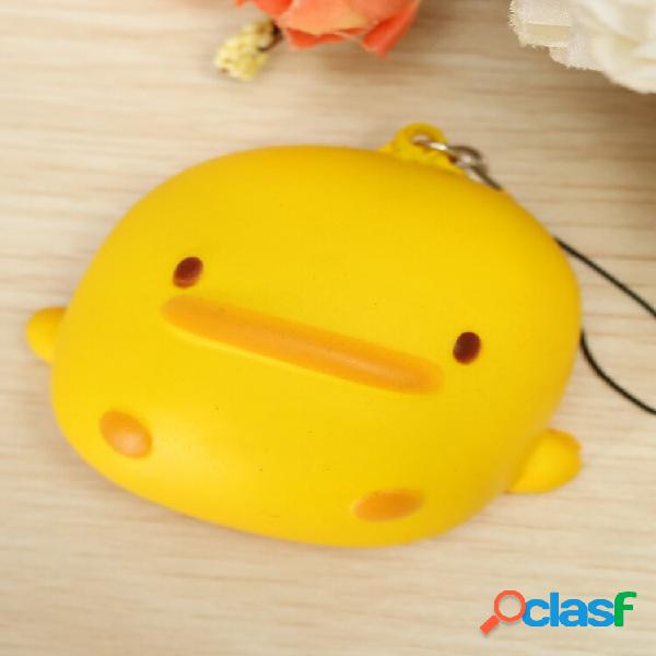 Kawaii Squishy Yellow Duck Soft Telefone bonito Bolsa Brinde