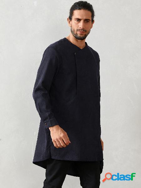 Masculino Casual Índia Simples Midi Botão Assimétrico
