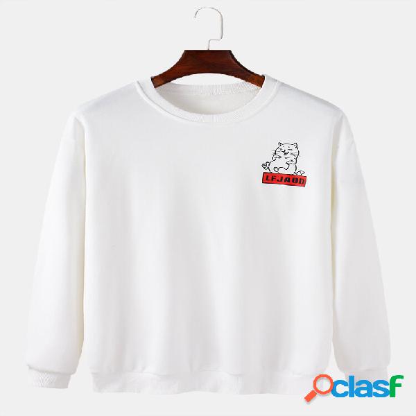 Moletons de algodão masculino para trás desenho animado