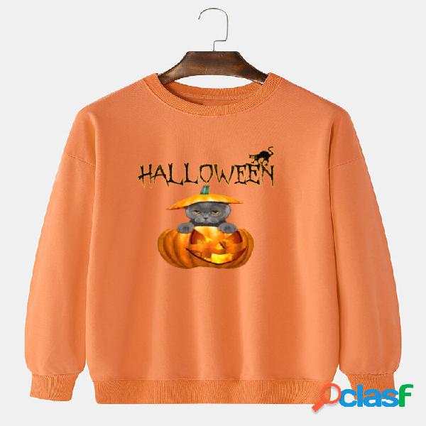 Moletons masculinos 100% algodão Halloween engraçado