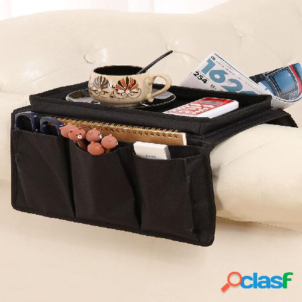 Organizador de apoio de braço para sofá com 4 bolsos e