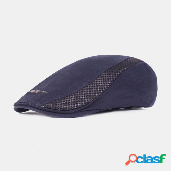 Tampão de sol masculino patchwork cor casual moda plana