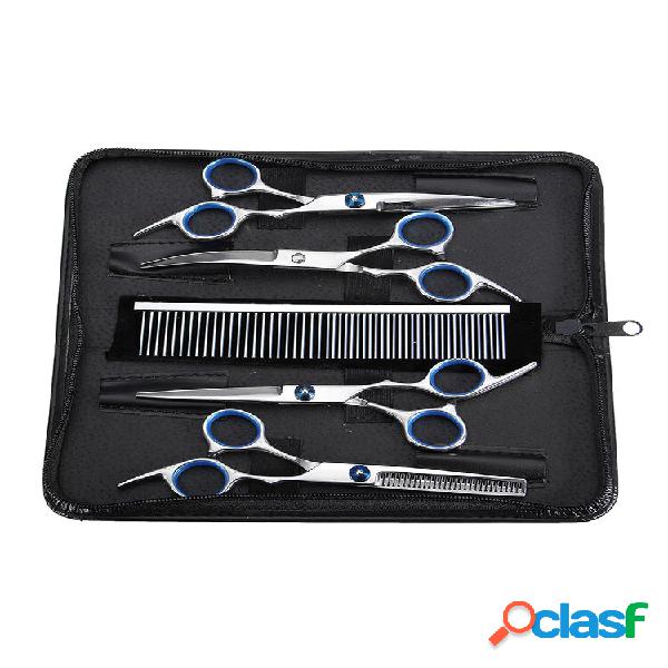 Tesoura de pentear cabelo de aço inoxidável Pet Cachorro