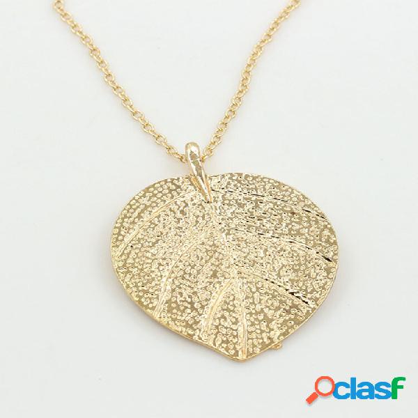 Trendy Gold Folha Pingente Colares Bohemian Big Folha