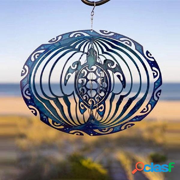 1 PC 3D Sea Turtle Girando Oceano Azul Carrilhão de ventos
