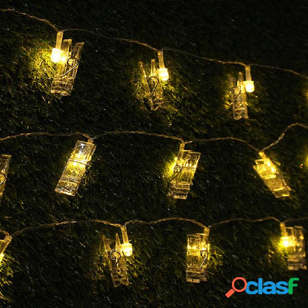 5M 40LED Bateria Poder Foto Peg Clip Shape Fairy String