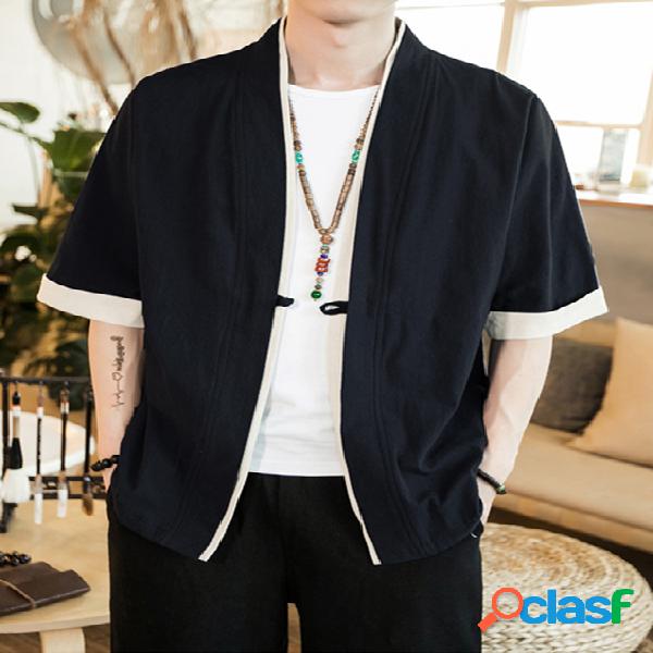 Casaco masculino casual verão Soft estilo japonês retrô